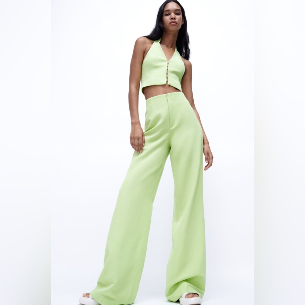 Zara Neon Green Vest Halter Top - Never Worn - Medium